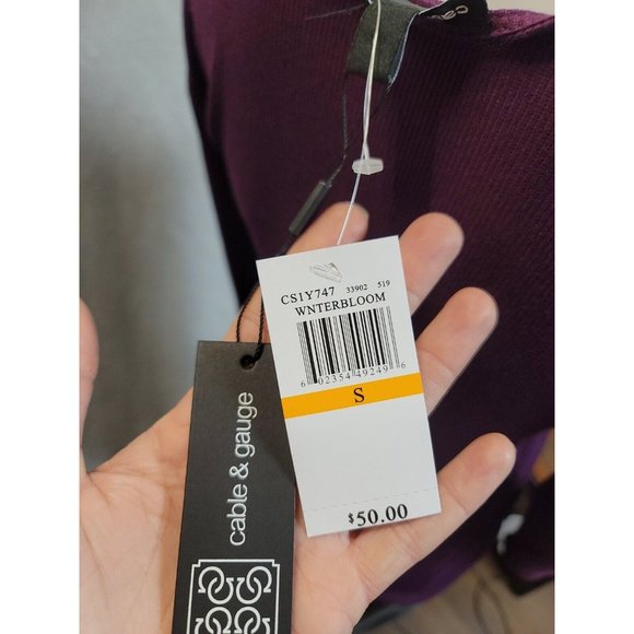 Cable & Gauge Purple 3/4 Sleeve V Neck Blouse Size S - Picture 6 of 8